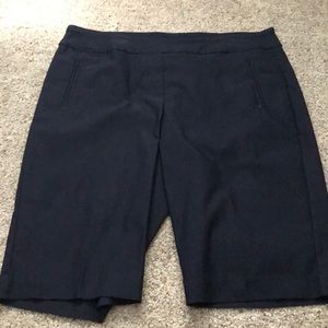 Tribal navy blue slip on shorts with faux pockets